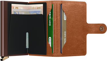 PORTE-FEUILLE PREM MINIWALLET EMBOSS LINES COGNAC COGNAC