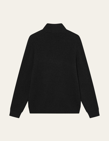 PULL DEMI ZIP HOMME NOIR NOIR