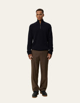 PULL DEMI ZIP HOMME NOIR NOIR