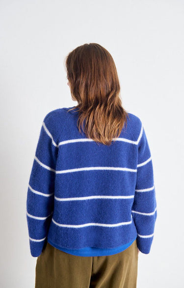 PULL FEMME AMPLE ML COL BATEAU BLEU ROYAL BLEU ROYAL