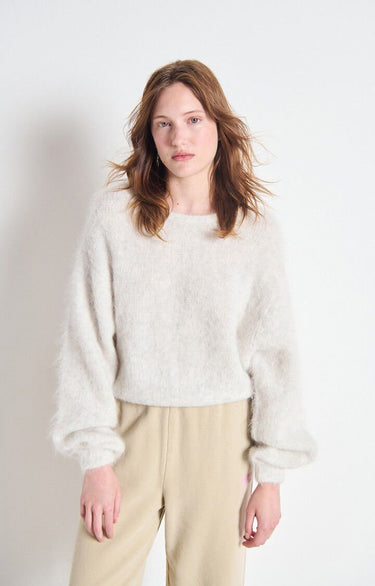 PULL FEMME AMPLE ML CR GRIS GRIS