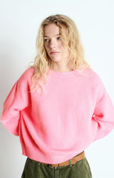 PULL FEMME AMPLE ML CR ROSE ROSE