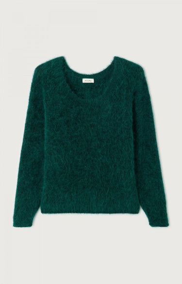 PULL FEMME AMPLE ML CR VERT FONCE VERT FONCE