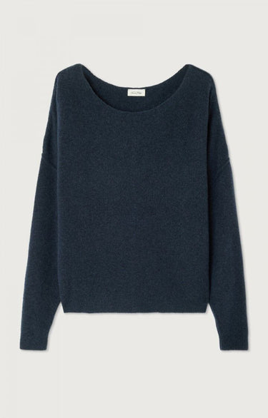 PULL FEMME BOULE ML COL BATEAU MARINE MARINE