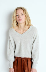 PULL FEMME BOULE ML CV GRIS GRIS