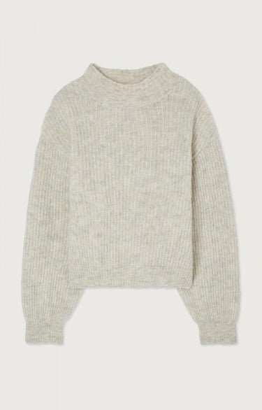 PULL FEMME COURT BOULE GRIS GRIS