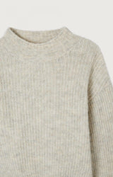 PULL FEMME COURT BOULE GRIS GRIS