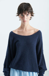 PULL FEMME DAMSVILLE NAVY BLUE CHINE NOIR NAVY BLUE CHINE NOIR