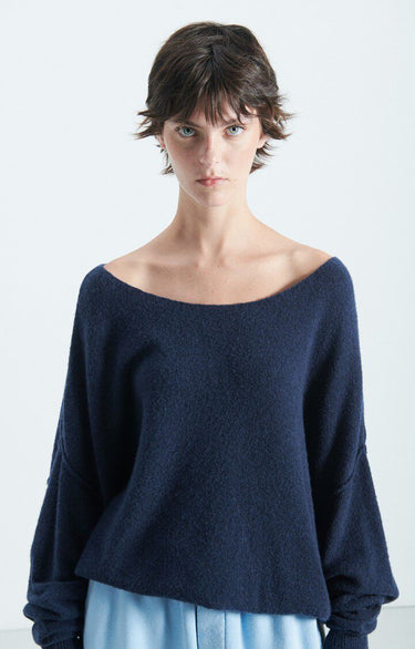 PULL FEMME DAMSVILLE NAVY BLUE CHINE NOIR NAVY BLUE CHINE NOIR