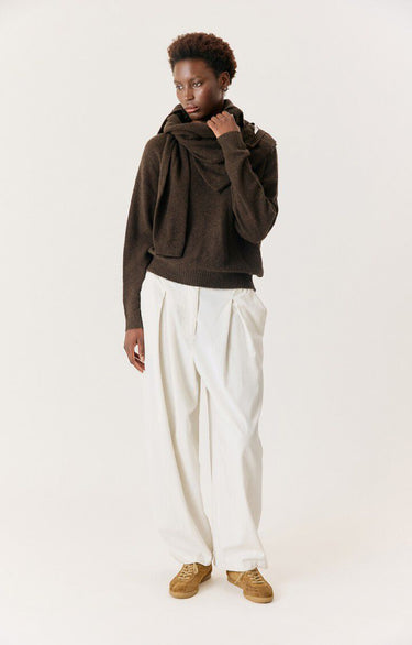 PULL FEMME OUITY CHOCO CHINE CHOCO CHINE