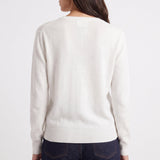 Pull Artlove Eden col V maille fine crème – vue 2
