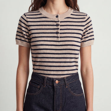 Pull Artlove Flerine marinière beige – vue 2