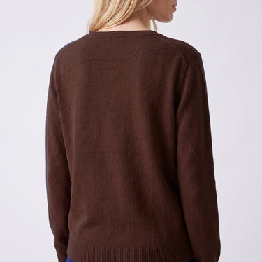 Pull Artlove Sandie col V marron – vue 3