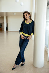 PULL FEMME PEIO BI-COLOR DENIM DENIM
