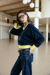 PULL FEMME PEIO BI-COLOR DENIM DENIM
