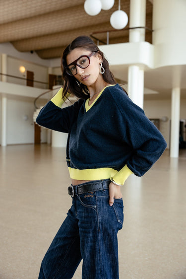PULL FEMME PEIO BI-COLOR DENIM DENIM