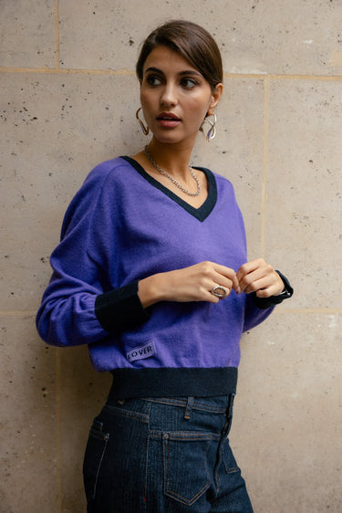 PULL FEMME PEIO BI-COLOR PURPLE PURPLE