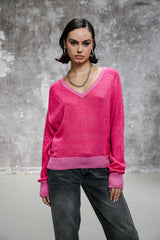 PULL FEMME PEIO BI-COLOR RASPBERRY RASPBERRY