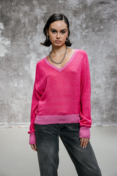 PULL FEMME PEIO BI-COLOR RASPBERRY RASPBERRY