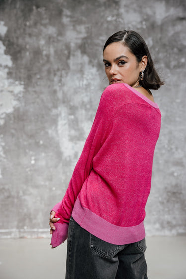 PULL FEMME PEIO BI-COLOR RASPBERRY RASPBERRY