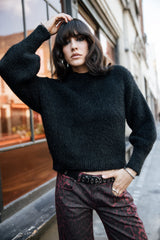 PULL FEMME PERIA RIB NOIR NOIR