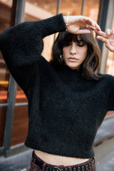 PULL FEMME PERIA RIB NOIR NOIR