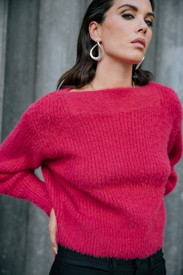 PULL FEMME PERIA RIB ROSE ROSE