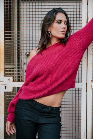 PULL FEMME PERIA RIB ROSE ROSE