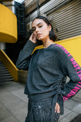 PULL FEMME PHAREEL INTARSIA GRIS GRIS