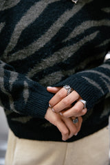 PULL FEMME PHELIX ZEBRA NOIR NOIR