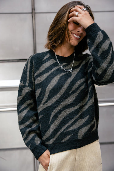 PULL FEMME PHELIX ZEBRA NOIR NOIR