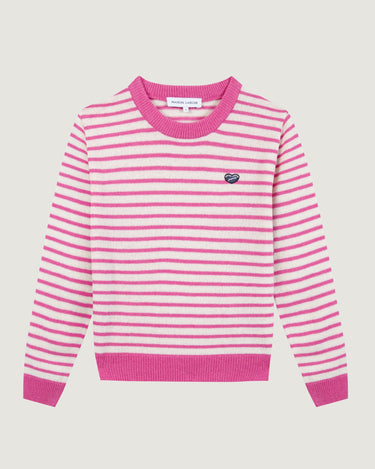 PULL FEMME CHOISEUL MINI PATCH COEUR ECRU ECRU