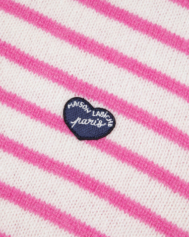 PULL FEMME CHOISEUL MINI PATCH COEUR ECRU ECRU