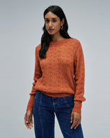 PULL FEMME MOHAIR BRIQUE BRIQUE