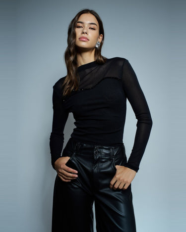 PULL FEMME TULLE NOIR NOIR
