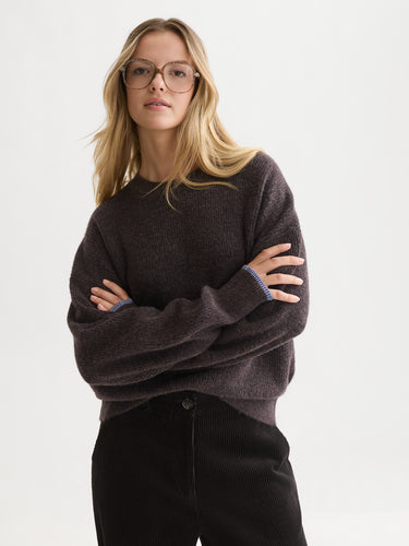 PULL FEMME FUZZY CREW GRIS GRIS