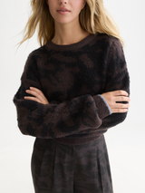 PULL FEMME FUZZY JACQUARD RELAXED GRIS GRIS