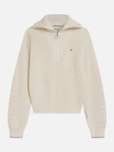 PULL FEMME HALF-ZIP RELAXED ECRU ECRU