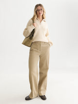 PULL FEMME HALF-ZIP RELAXED ECRU ECRU