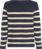 PULL FEMME CO CARDI FINE MARINE MARINE