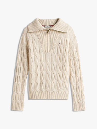 PULL FEMME SOFT WOOL CABL ECRU ECRU