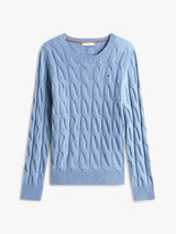 PULL FEMME SOFT WOOL CABLE BLEU BLEU