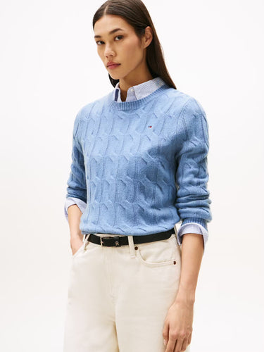 PULL FEMME SOFT WOOL CABLE BLEU BLEU