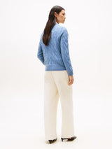 PULL FEMME SOFT WOOL CABLE BLEU BLEU