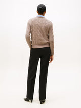 PULL FEMME SOFT WOOL CABLE GRIS GRIS