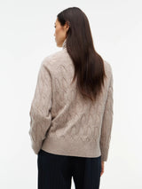 PULL FEMME SOFT WOOL CABLE ROLL CAMEL CAMEL