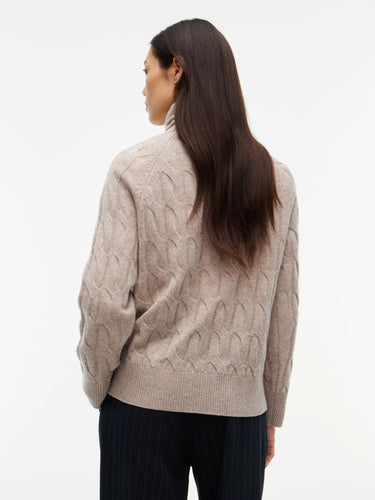 PULL FEMME SOFT WOOL CABLE ROLL CAMEL CAMEL