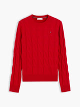 PULL FEMME SOFT WOOL CABLE ROUGE ROUGE