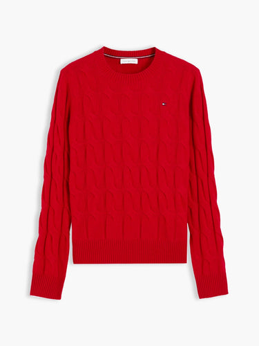 PULL FEMME SOFT WOOL CABLE ROUGE ROUGE