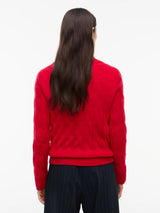 PULL FEMME SOFT WOOL CABLE ROUGE ROUGE